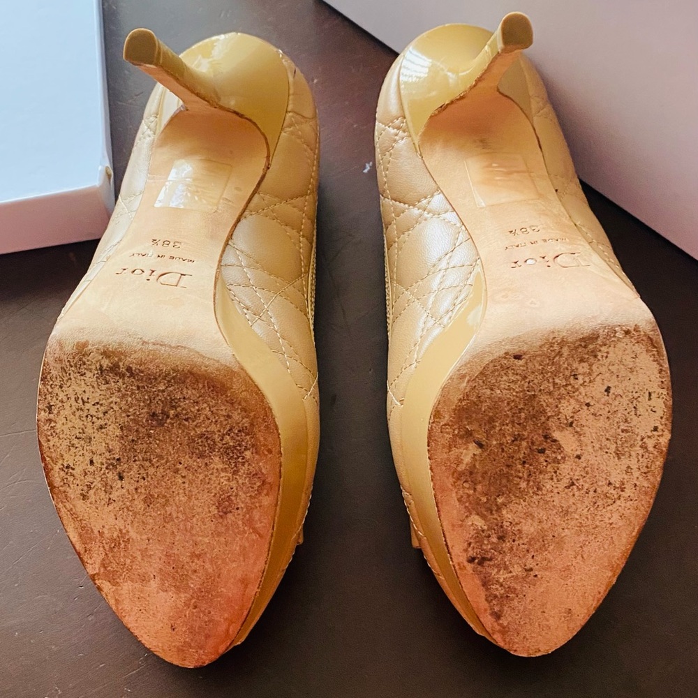 Christian Dior Cannage Peep Show Quilted Heels - Picture 8 of 10